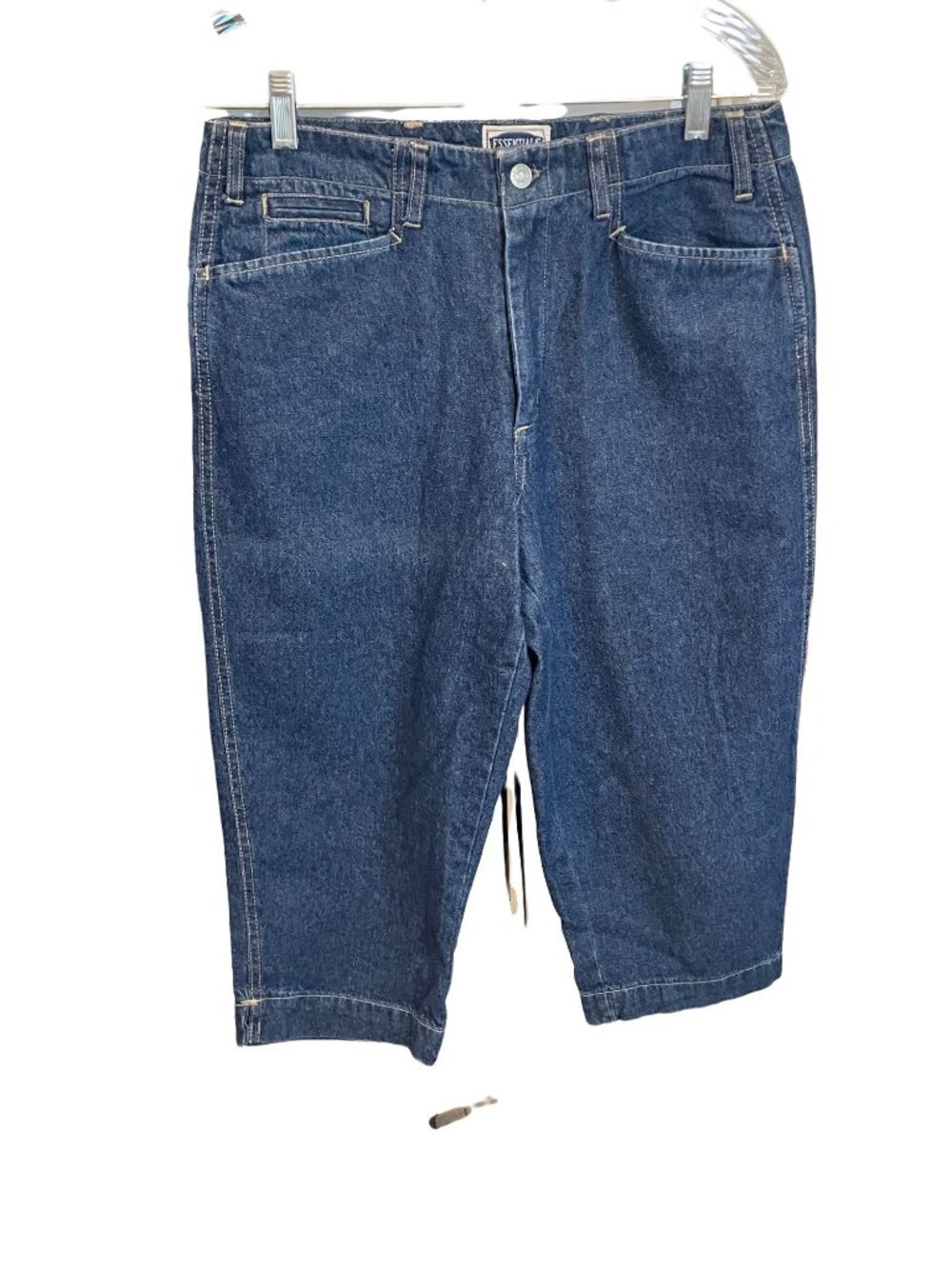 Essentials Style 8 Denim Knee-Length Shorts Relaxed Fit Elastic Waist Pull-On